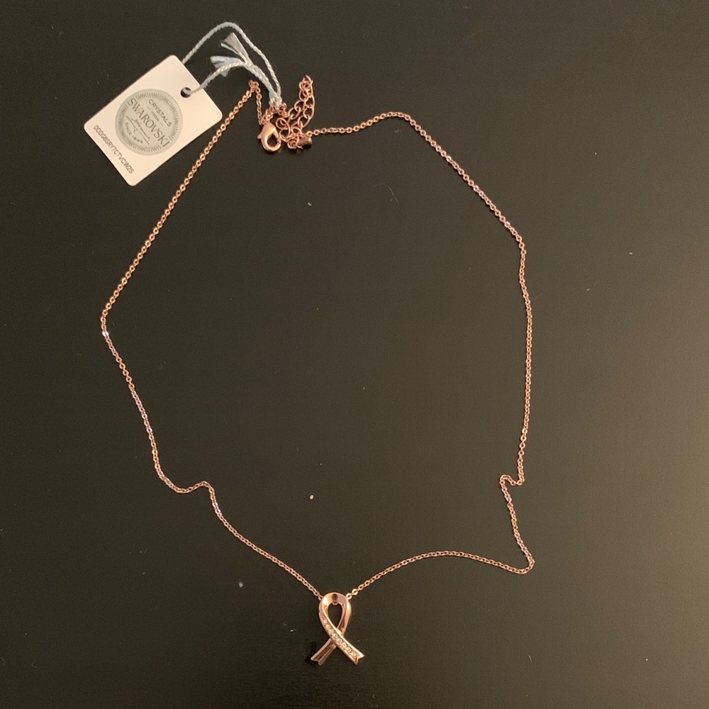Swarovski Rose Gold Ribbon Necklace